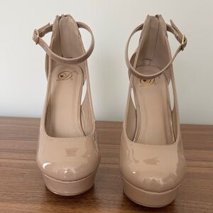 Elegant Nude Platform Heels